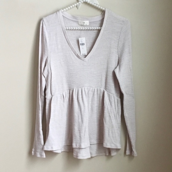Anthropologie t.la Jill V Neck Baby Doll Peplum Top - Picture 4 of 10